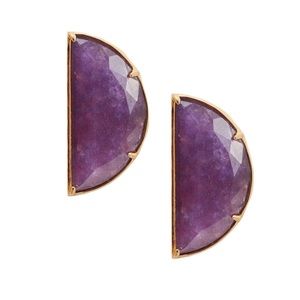 KATE SPADE • Half Moon Scalloped Purple Earrings